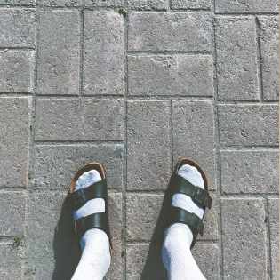 Birkenstock sandals with socks repair