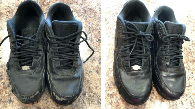 Nike Airmax before and after sneaker restoration, notice the cleaning and repainting completed